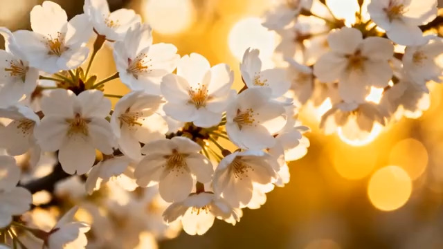  阳光下的樱花绽放2861#横屏 	 