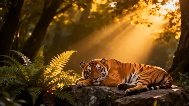  阳光森林中的老虎2782#横屏 	 -