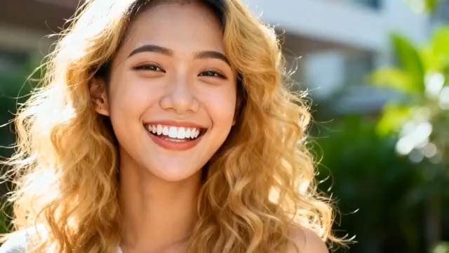  阳光下的灿烂笑容2796#横屏 	 