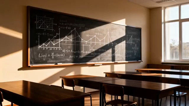  阳光教室空镜 黑板数学公式2767#横屏 	 