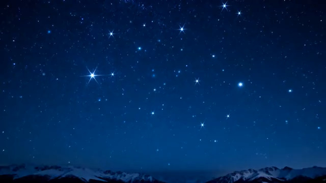  雪山星空延时摄影2685#横屏 	 