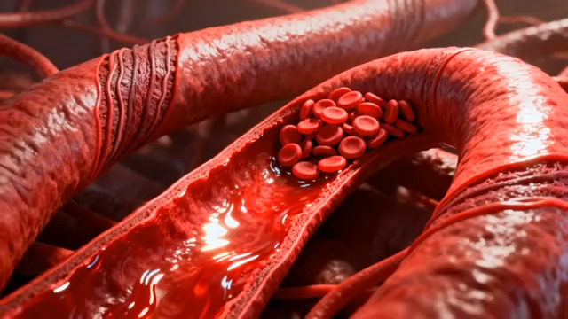  血管内血液流动动画2732#横屏 	 