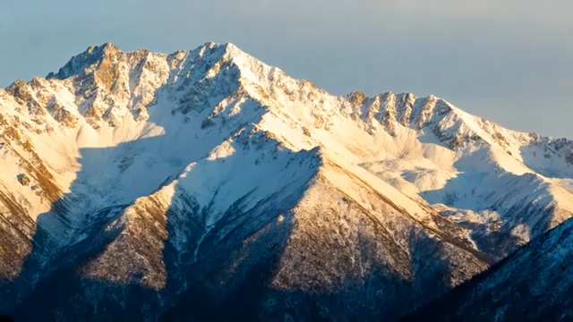  雪山日出延时摄影2666#横屏 	 