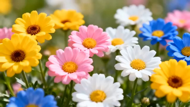  五彩野花丛特写2353#横屏 	 