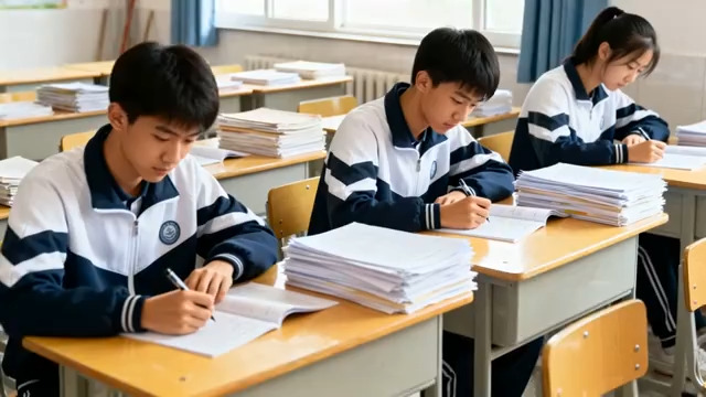  学生课堂认真写作业2594#横屏 	 -