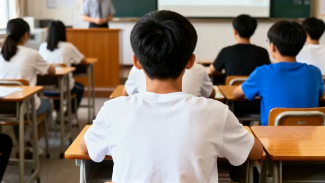  学生认真听讲课堂场景2595#横屏 	 -