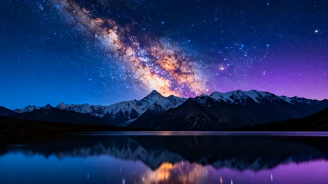  星空银河延时摄影2573#横屏 	 