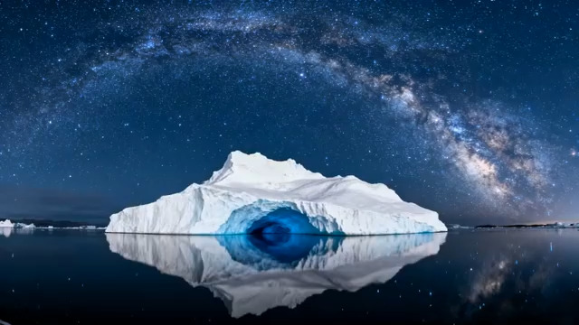 星空下的神秘冰山2560#横屏 	 - 