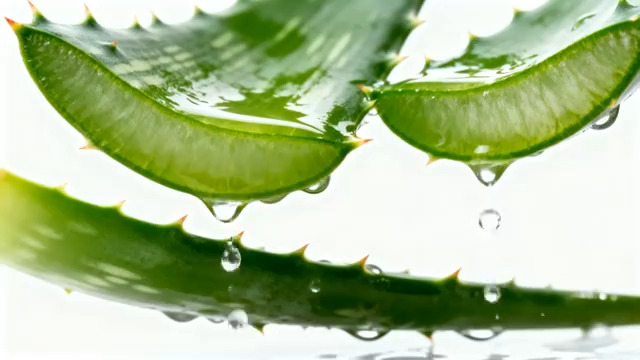  新鲜芦荟切片特写2538#横屏 	 