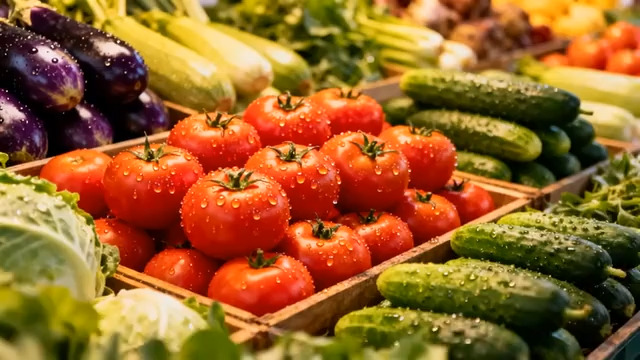  新鲜蔬菜市场展示2544#横屏 	 