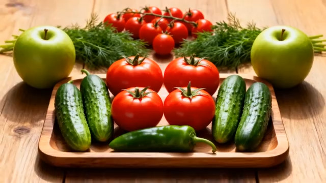  新鲜蔬菜水果拼盘2545#横屏 	 - 