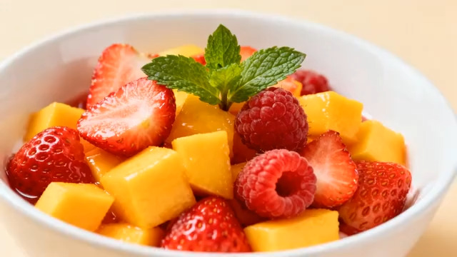  新鲜水果沙拉特写2546#横屏 	 -