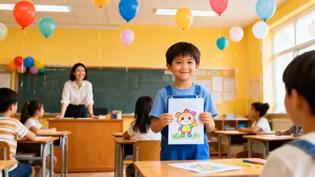  小学生展示绘画作品2514#横屏 	 