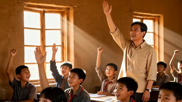  乡村教室师生互动2491#横屏 	 - 