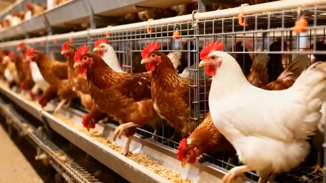  现代化养鸡场笼养实拍2475#横屏 	 - 