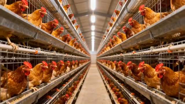  现代化养鸡场笼养 hens2473#横屏 	 -