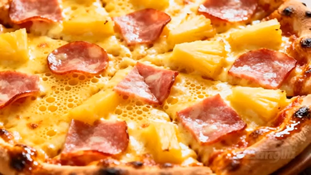  夏威夷风味披萨特写2446#横屏 	 