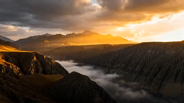  峡谷云海日出延时2435#横屏 	 