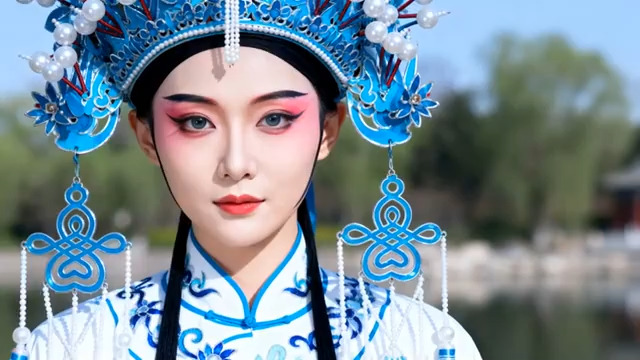  戏曲青衣湖畔写真2432#横屏 	 