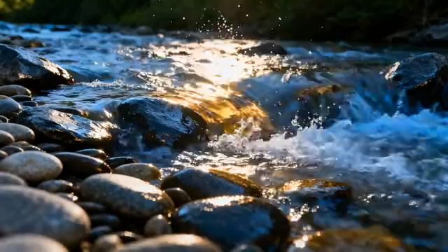  溪流石上流水2426#横屏 	 