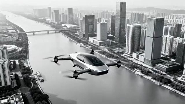  未来城市飞行汽车2298#横屏 	 