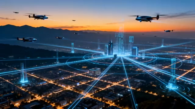  未来城市空中交通网2300#横屏 	 