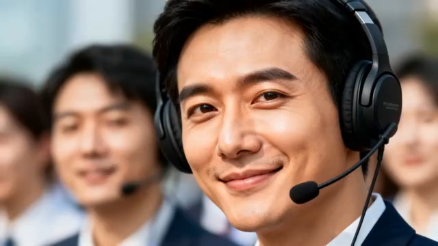  微笑客服人员工作照2286#横屏 	 - 