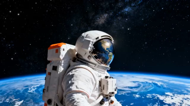  太空宇航员背影2224#横屏 	 