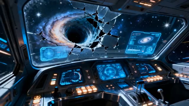  太空舱破窗黑洞场景2218#横屏 	 
