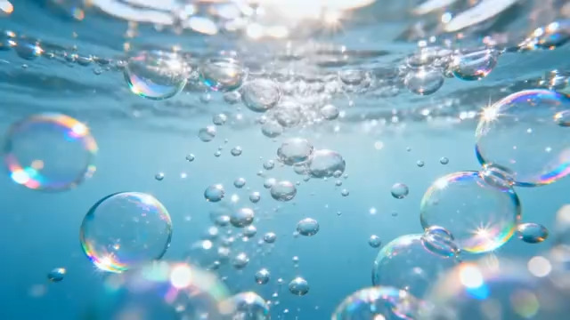 水中气泡上升特写2206#横屏 	 