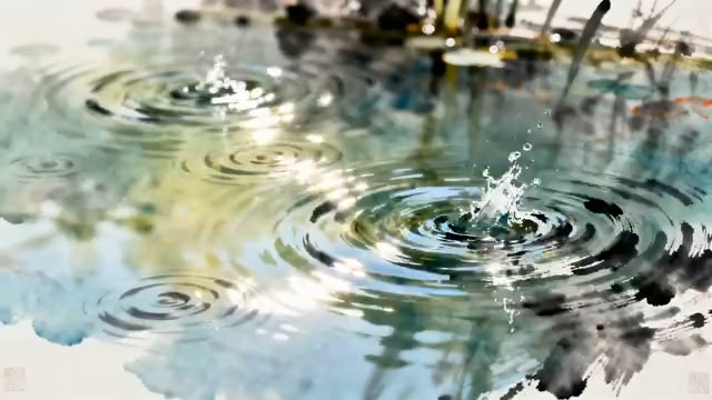  水面涟漪 阳光光斑2179#横屏 	 