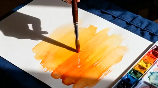  水彩绘画过程2175#横屏 	 