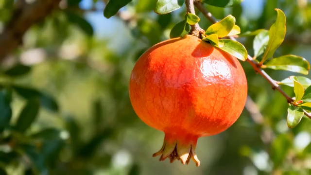  树上挂着红石榴2162#横屏 	 