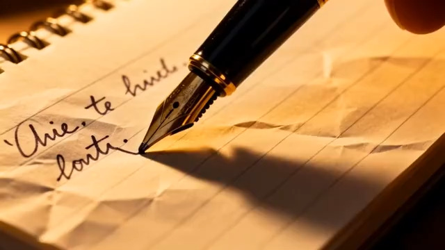  手写英文钢笔特写2156#横屏 	 