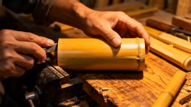  手工竹艺制作过程2146#横屏 	 - 