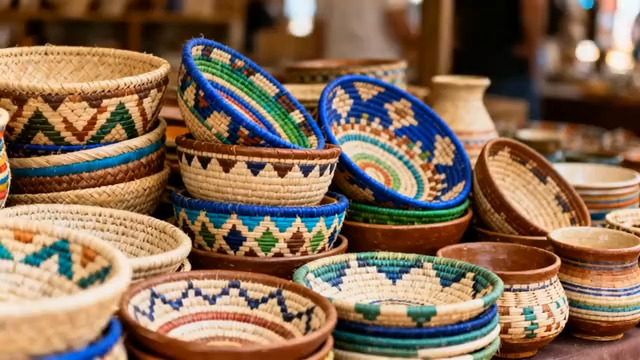  市集手工编织碗碟2129#横屏 	 