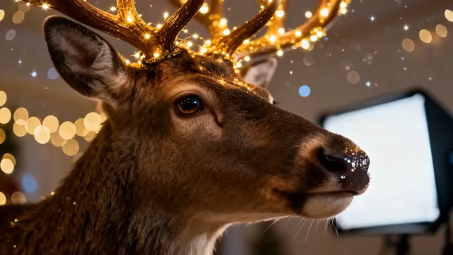  圣诞麋鹿特写镜头2084#横屏 	 