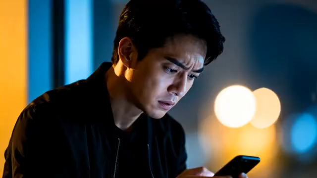  深夜看手机的男人2073#横屏 	 