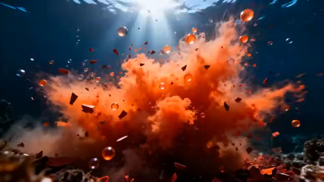  深海红烟扩散特效2064#横屏 	 