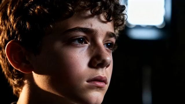  少年沉思特写镜头2051#横屏 	 -