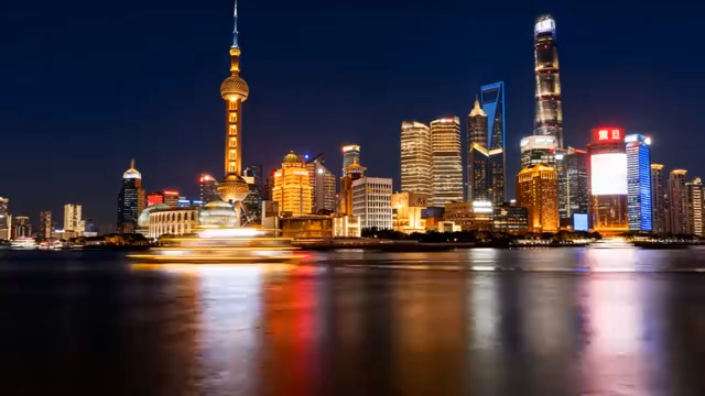  上海外滩夜景 城市天际线2045#横屏 	 