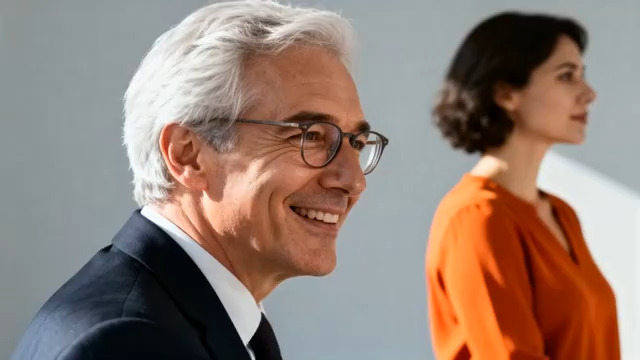  商务人士微笑侧脸2005#横屏 	 