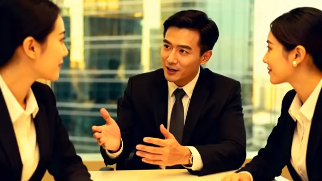  商务人士交谈沟通1995#横屏 	 