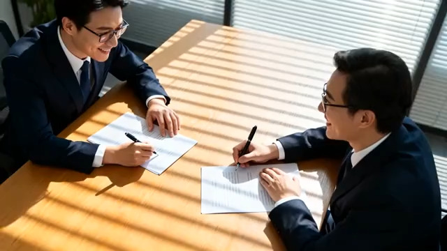  商务人士签约合作场景2002#横屏 	 - 