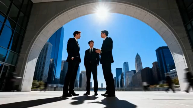  商务人士户谈场景1991#横屏 	 -