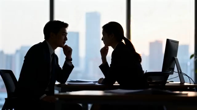  商务人士会议剪影1992#横屏 	 