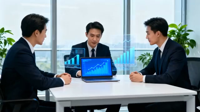  商务人士办公交流1986#横屏 	 