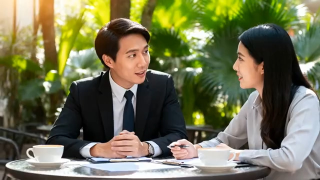  商务男女户谈1972#横屏 	 