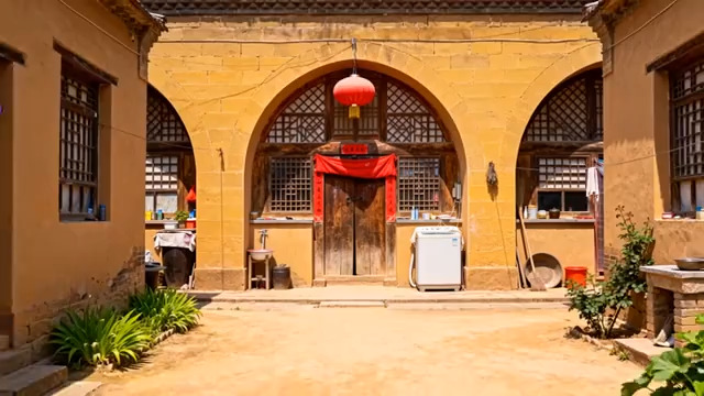  陕北窑洞建筑景观1964#横屏 	 - 