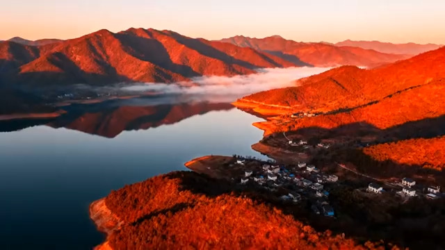  山水日出朝霞红1959#横屏 	 -